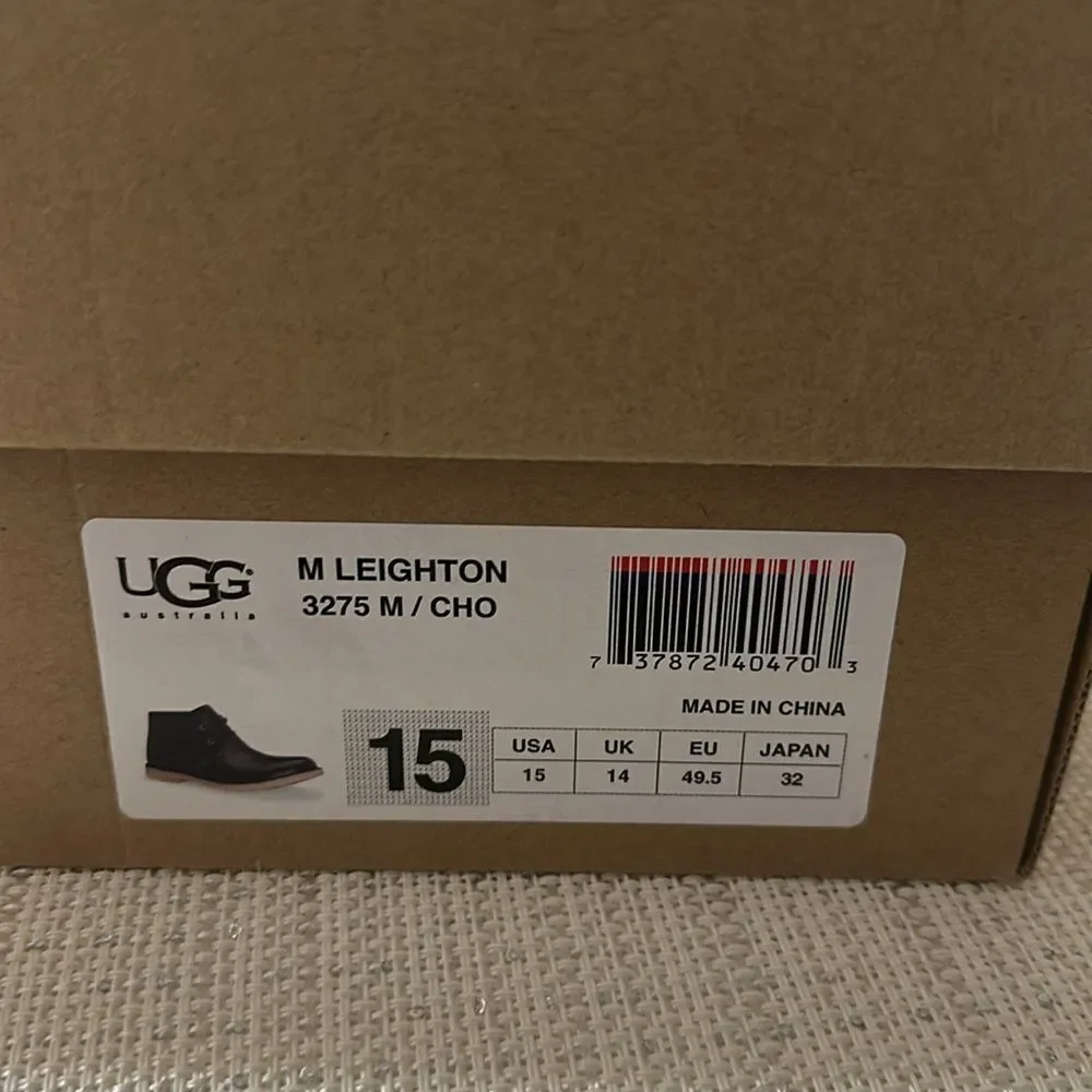 UGG 15 Men’s Leighton 3275 M Chocolate Brown Tan Soles Leather Twinsole Boots